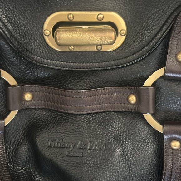 Tiffany and Fred Paris black leather bag gold hardware! Great condition! - Picture 4 of 7